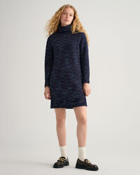 Mehrfarbiges Rollkragenkleid