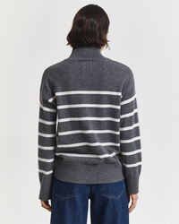 Gestreifter Rollkragenpullover aus Superfine Lambswool