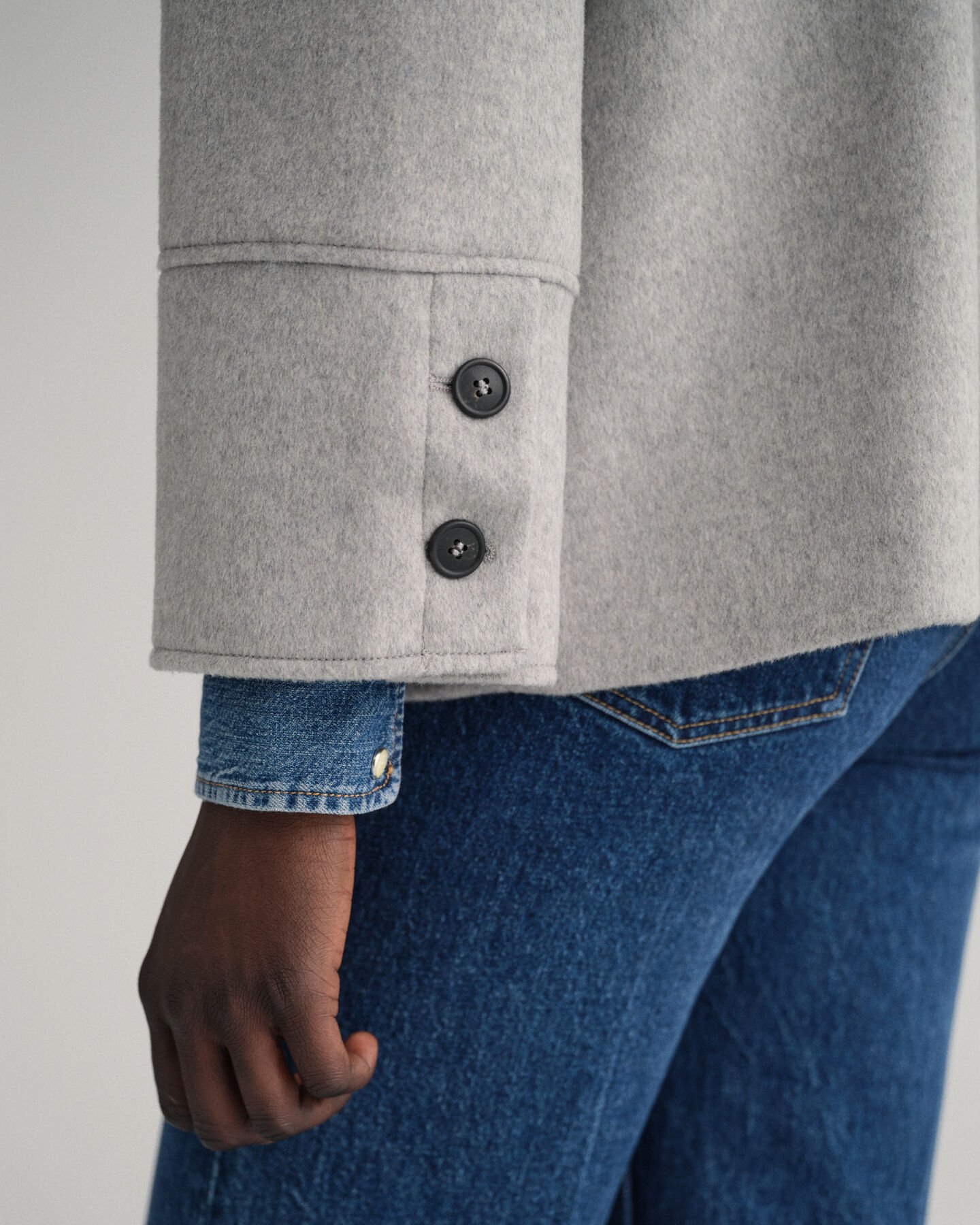 Cropped Jacke aus Wollmischung