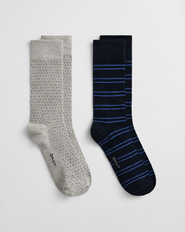 2er-Pack Socken Streifen & Minipunkte in Geschenkbox