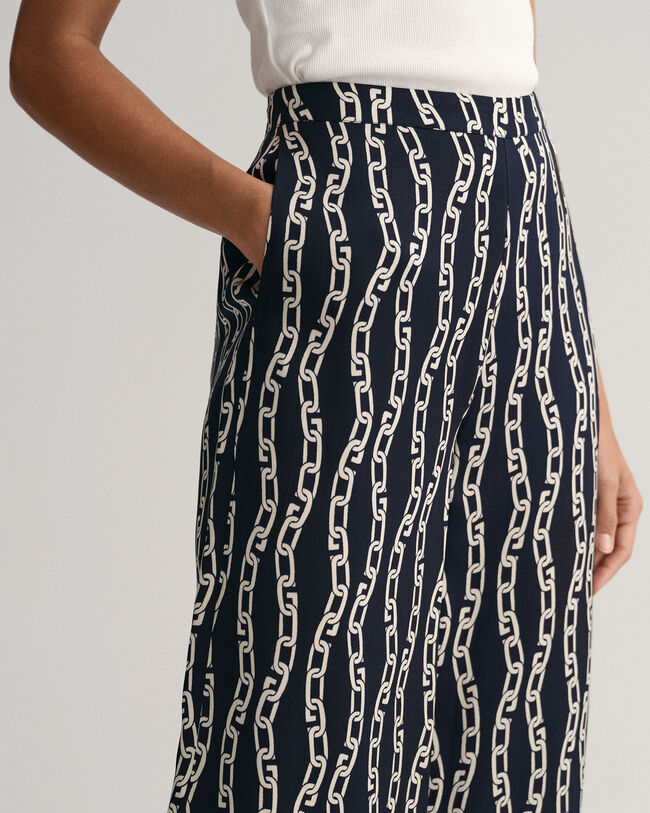 Chain Print Hose mit weitem Bein