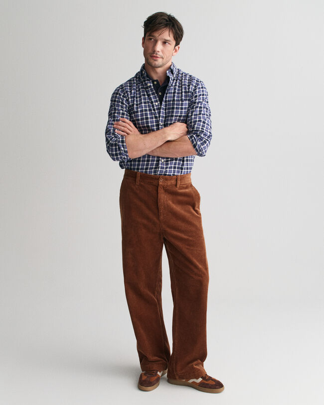 Leichtes Regular Fit Twill Hemd mit Karomuster