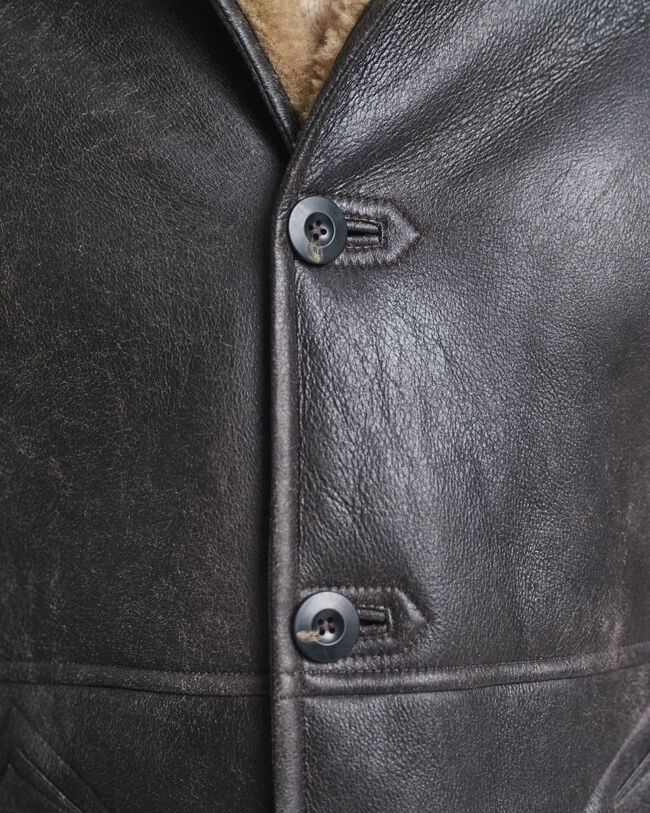 Shearling-Lederjacke