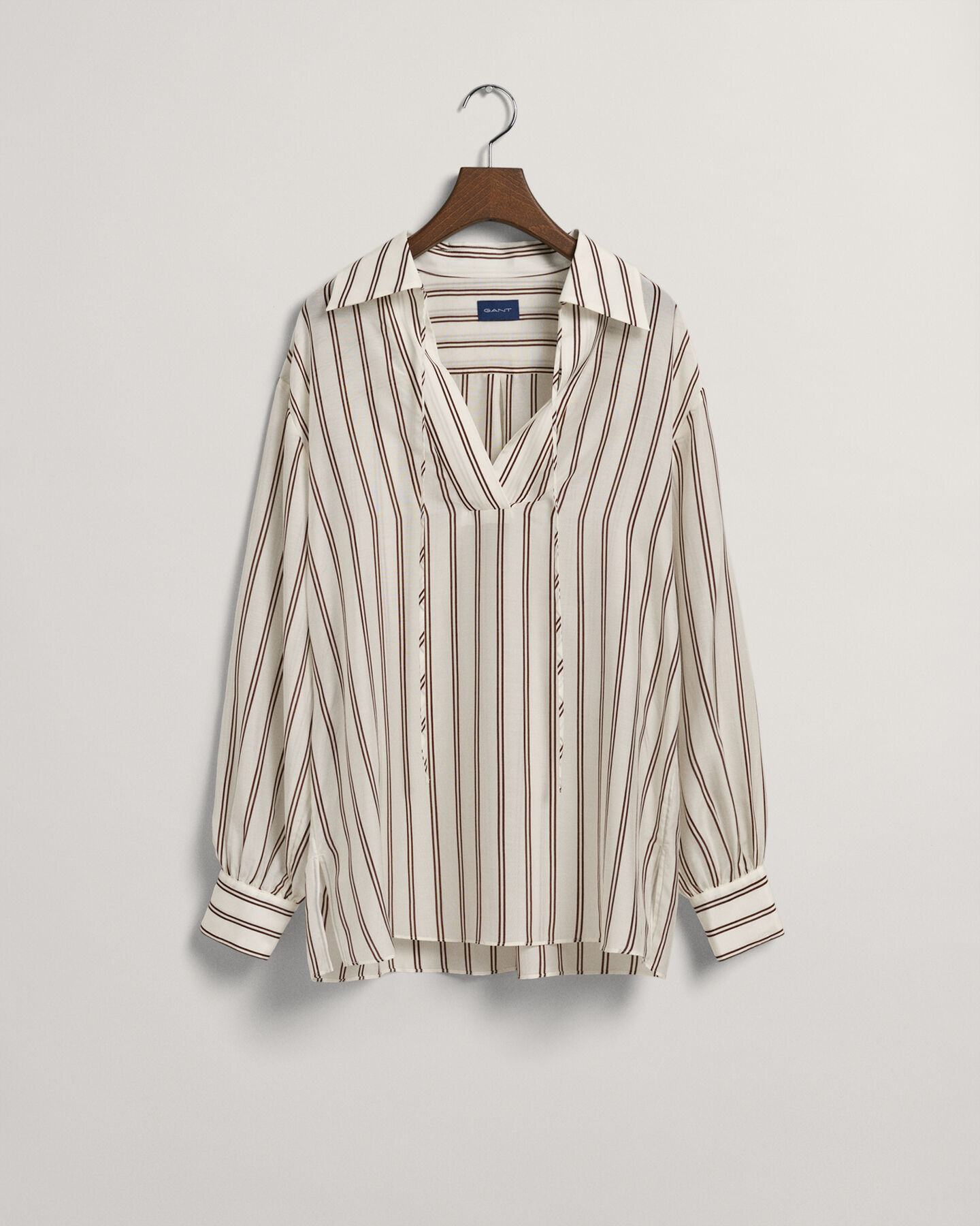 Gestreifte V-Neck Bluse