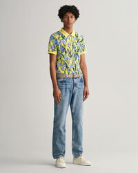 Iris Piqu&eacute; Poloshirt mit Print