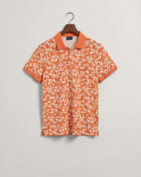 Piqu&eacute; Poloshirt mit floralem Print