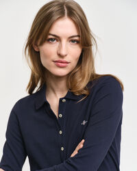 Shield Piqué Langarm-Poloshirt