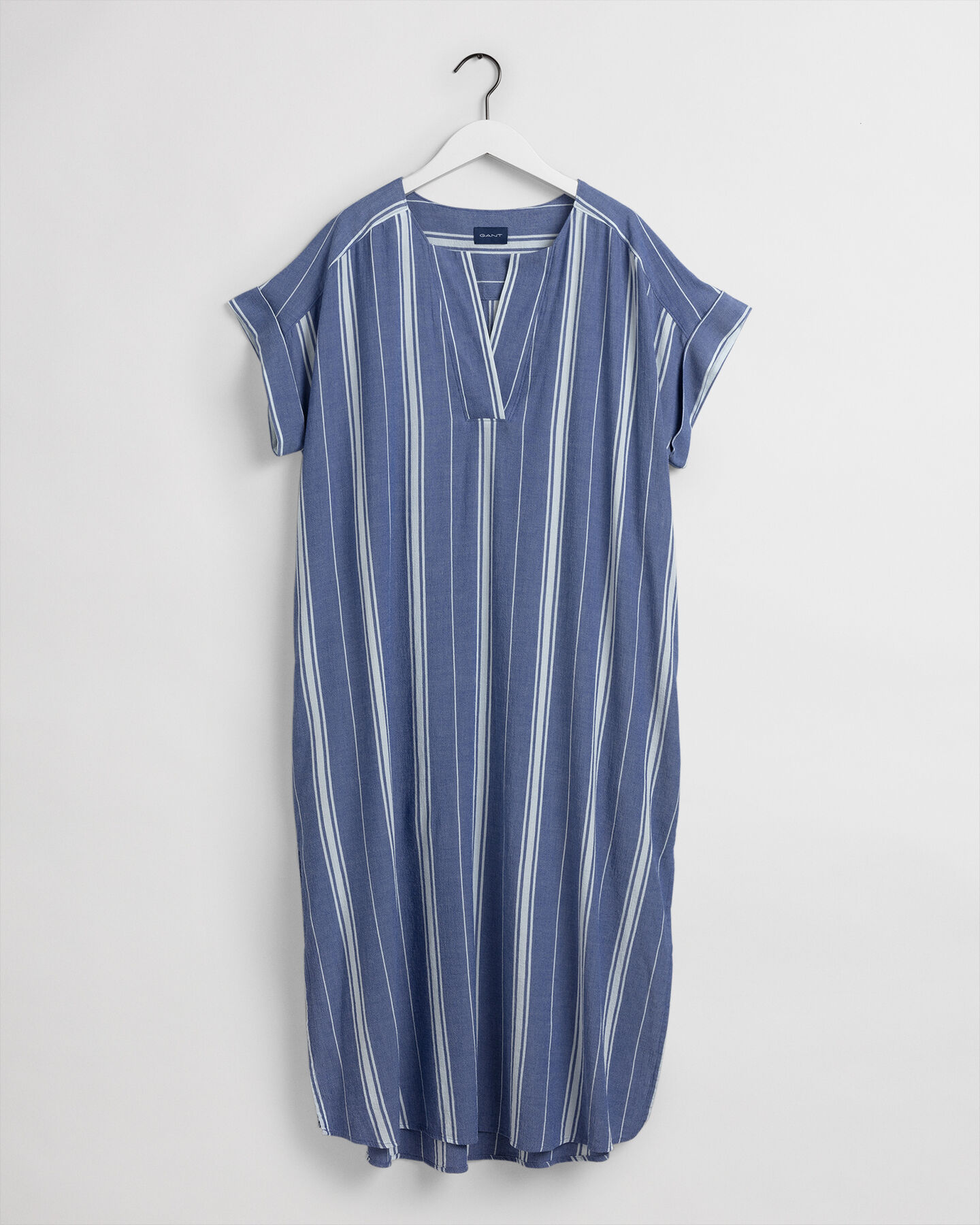 Crinkle Stripe Kaftan in Midilänge