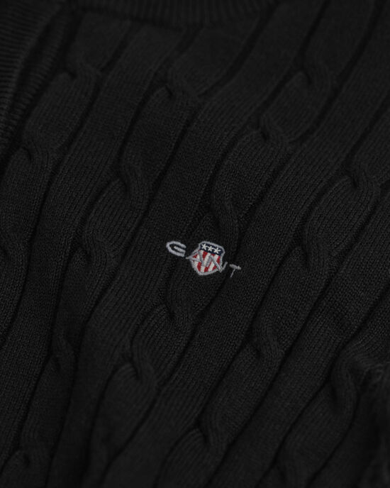 Strickjacke aus Stretch-Baumwolle mit Zopfmuster