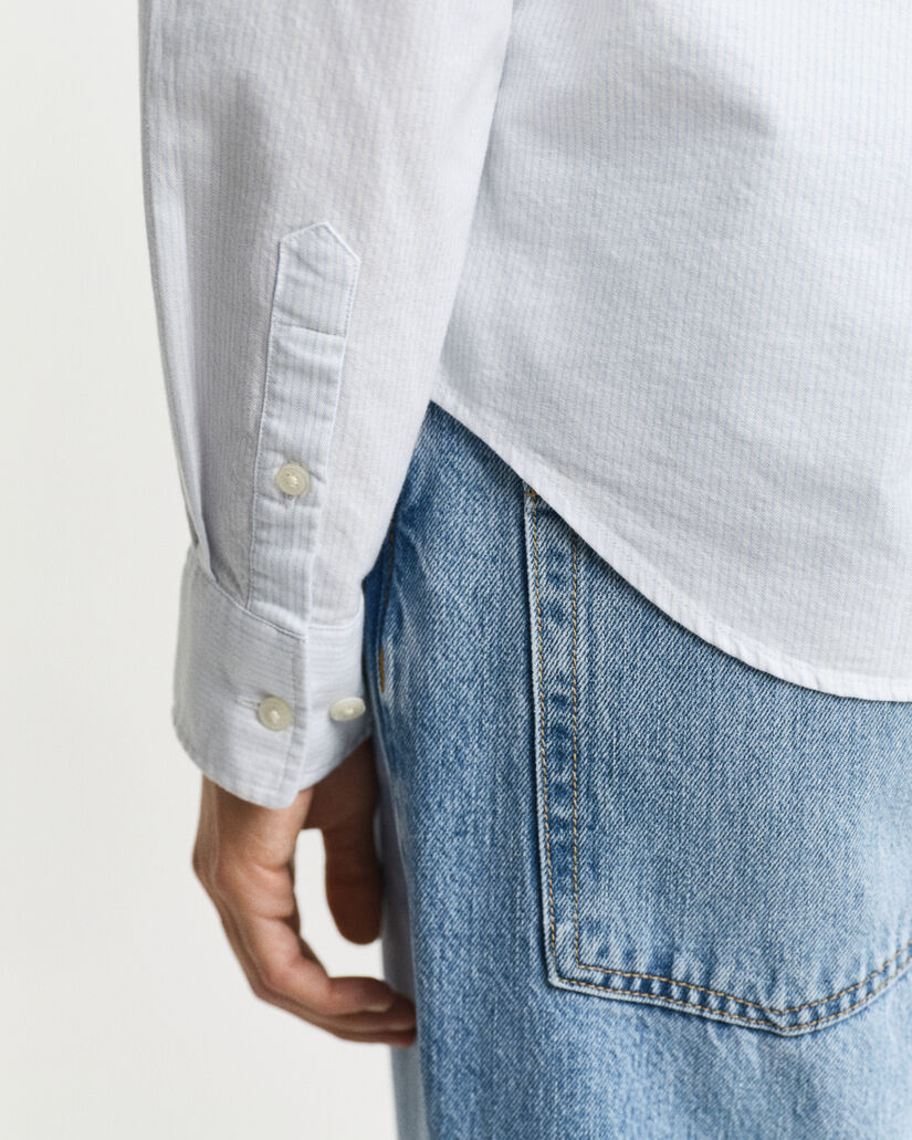 Regular Fit Classic Oxford-Bluse mit Streifen