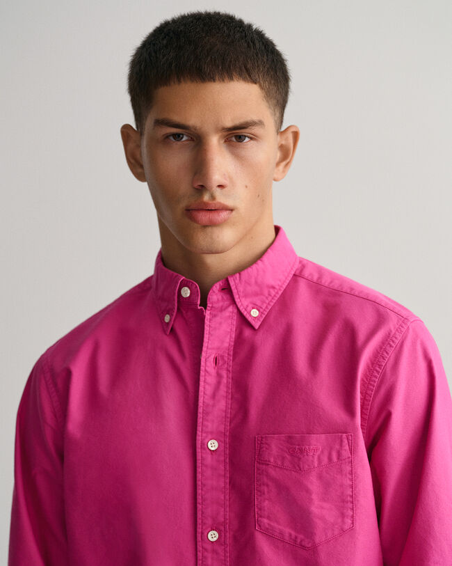 Regular Fit Sunfaded Oxford-Hemd