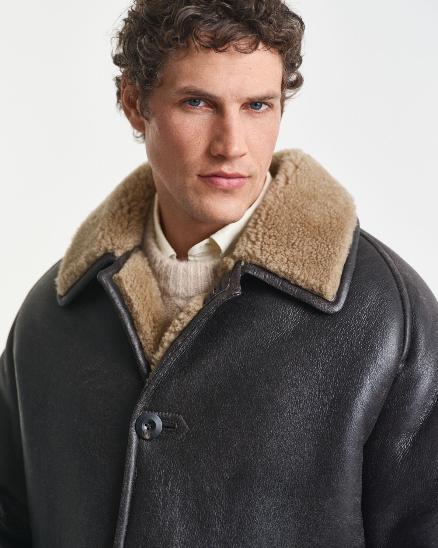 Shearling-Lederjacke
