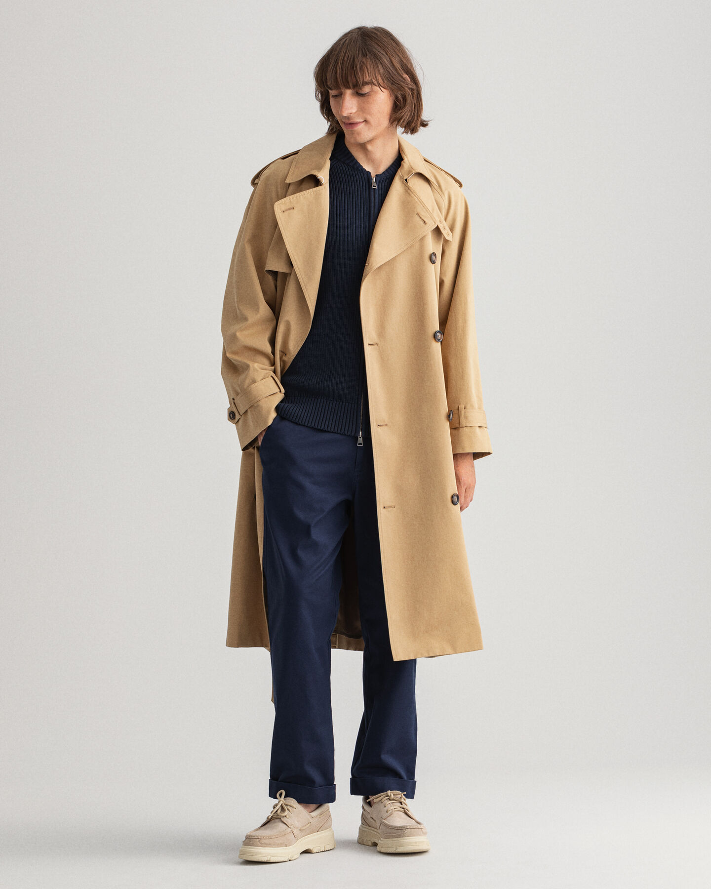 Baumwoll-Rippstrick Jacke mit Rei&szlig;verschluss