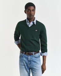 Klassischer V-Neck Pullover aus Baumwolle