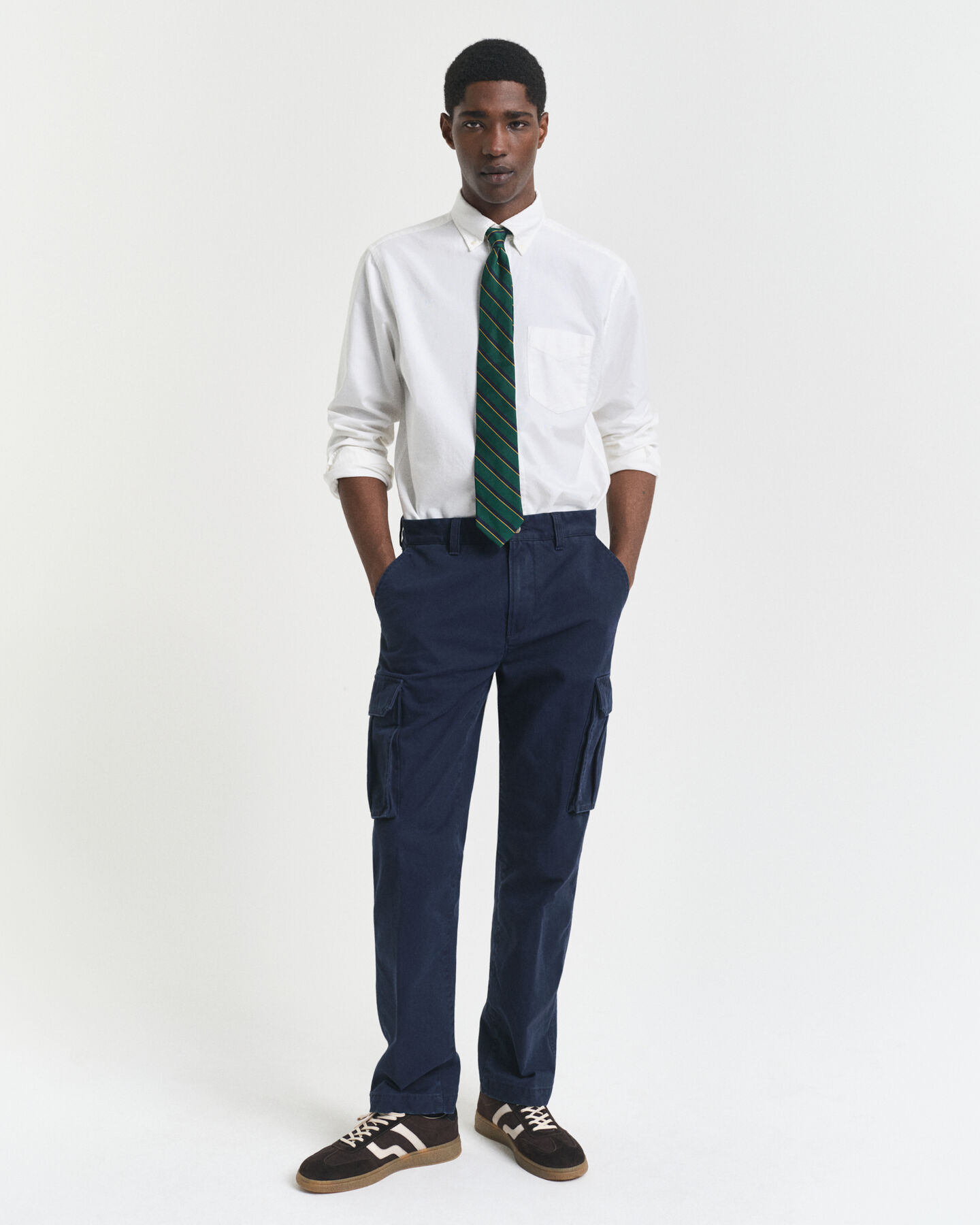 Regular Fit Cargohose aus Baumwolltwill