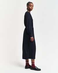 Hemdblusenkleid mit Satinstreifen