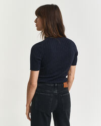 Zopfstrick-Pullover aus Stretch-Baumwolle