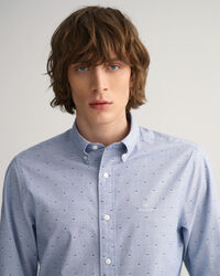 Slim Fit Dobby Hemd mit Punkten