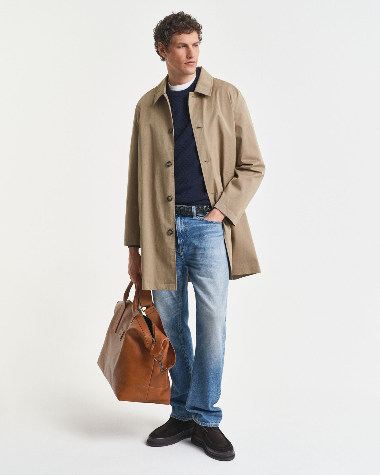 Rundhalspullover mit Mikrostruktur