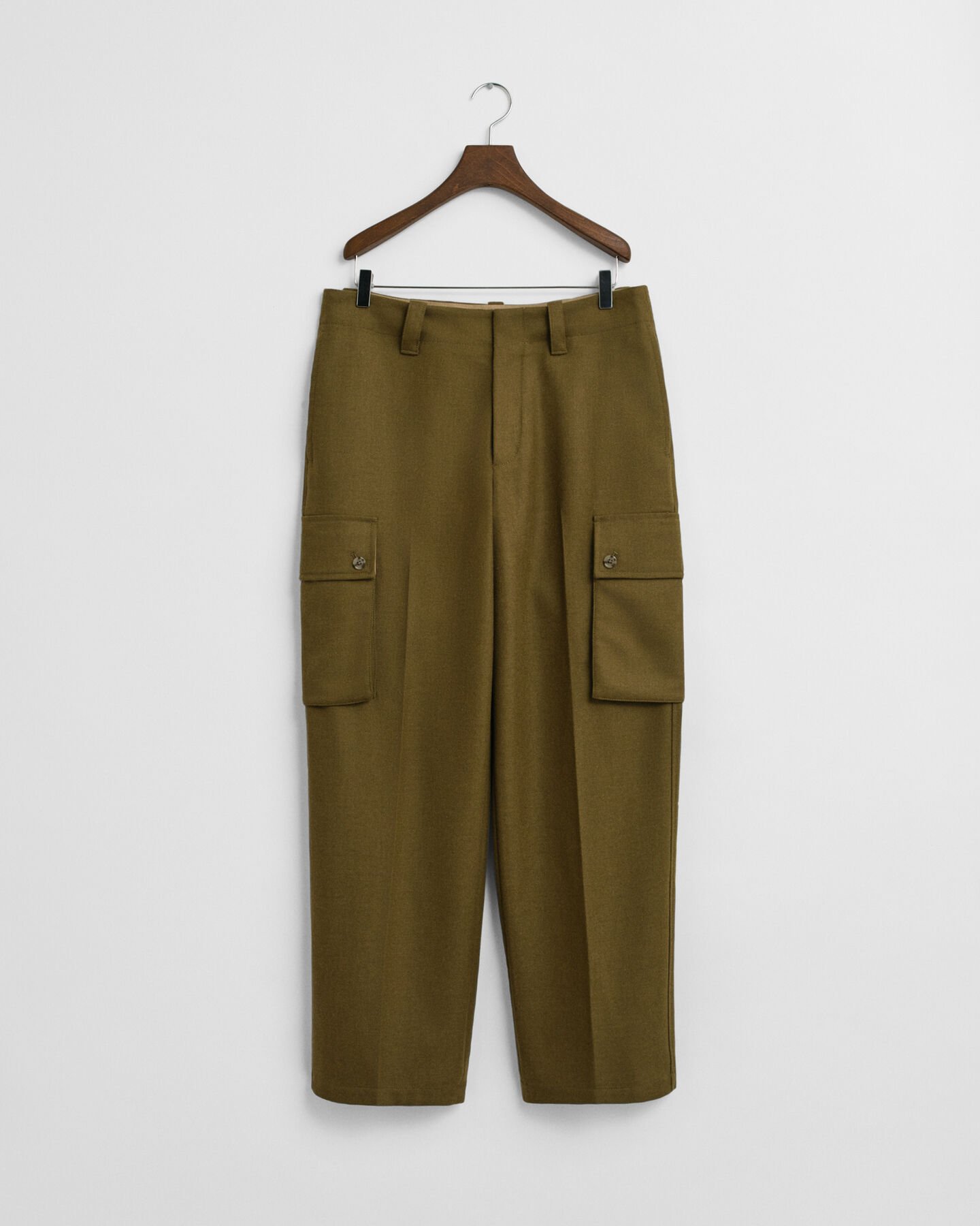 Relaxed Fit Cargohose aus Wollmix