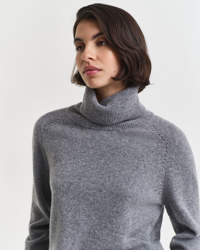 Weicher Rollkragenpullover aus Wolle mit Kaschmiranteil