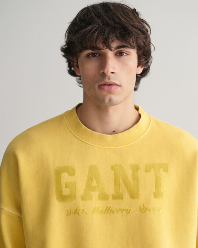 Rundhals-Sweatshirt mit Vintage-Waschung