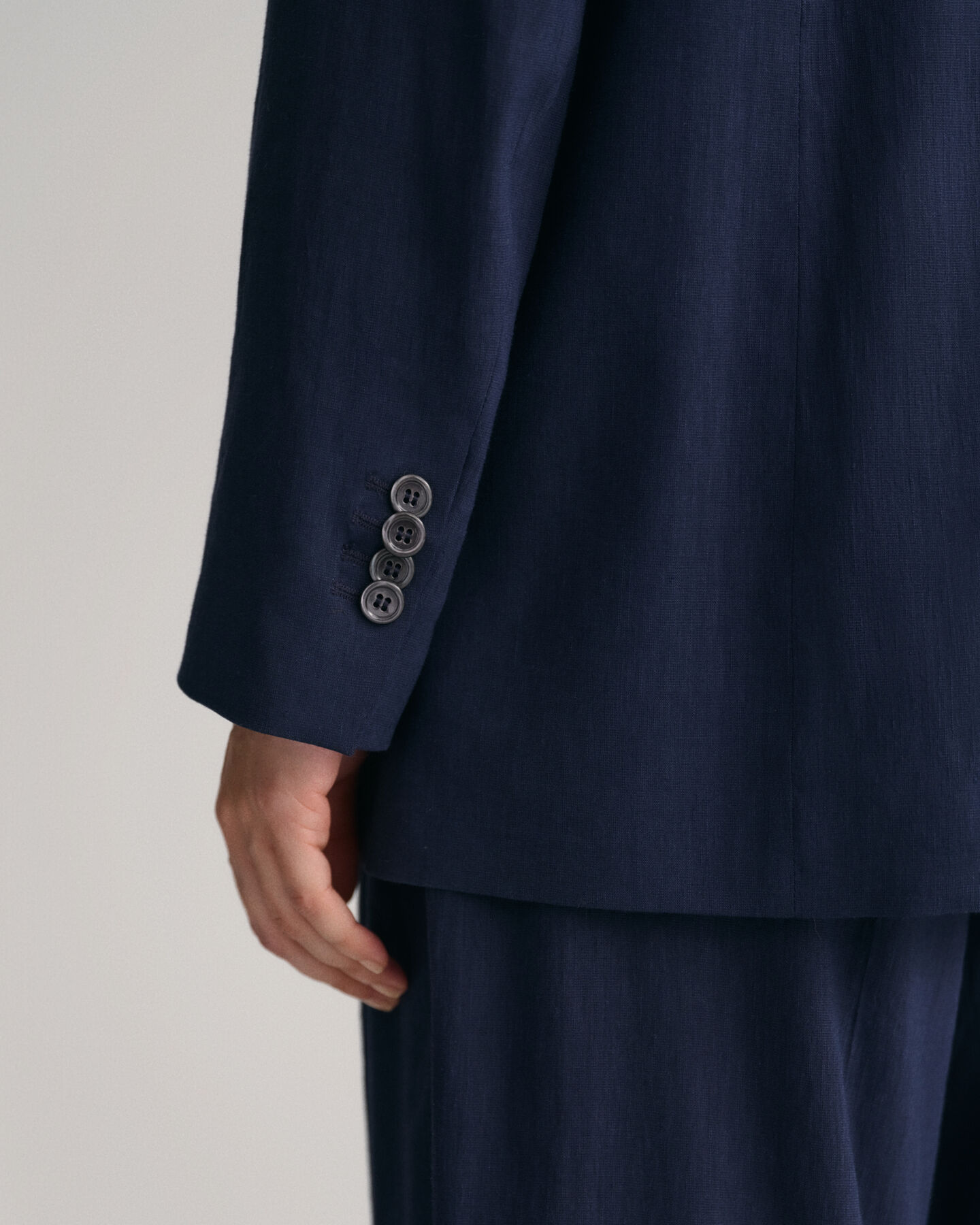 Regular Fit Stretch Leinen Blazer