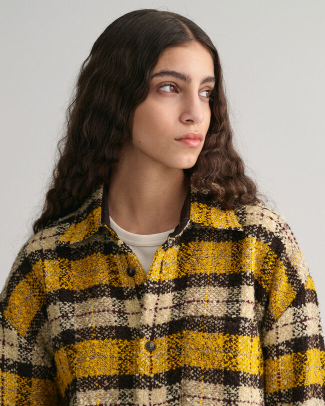 Oversized Boucl&eacute; Karohemd