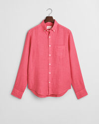 Stückgefärbtes Regular Fit Leinen Hemd