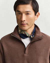 Leichtes Sacker Rib Sweatshirt mit Reißverschlusskragen