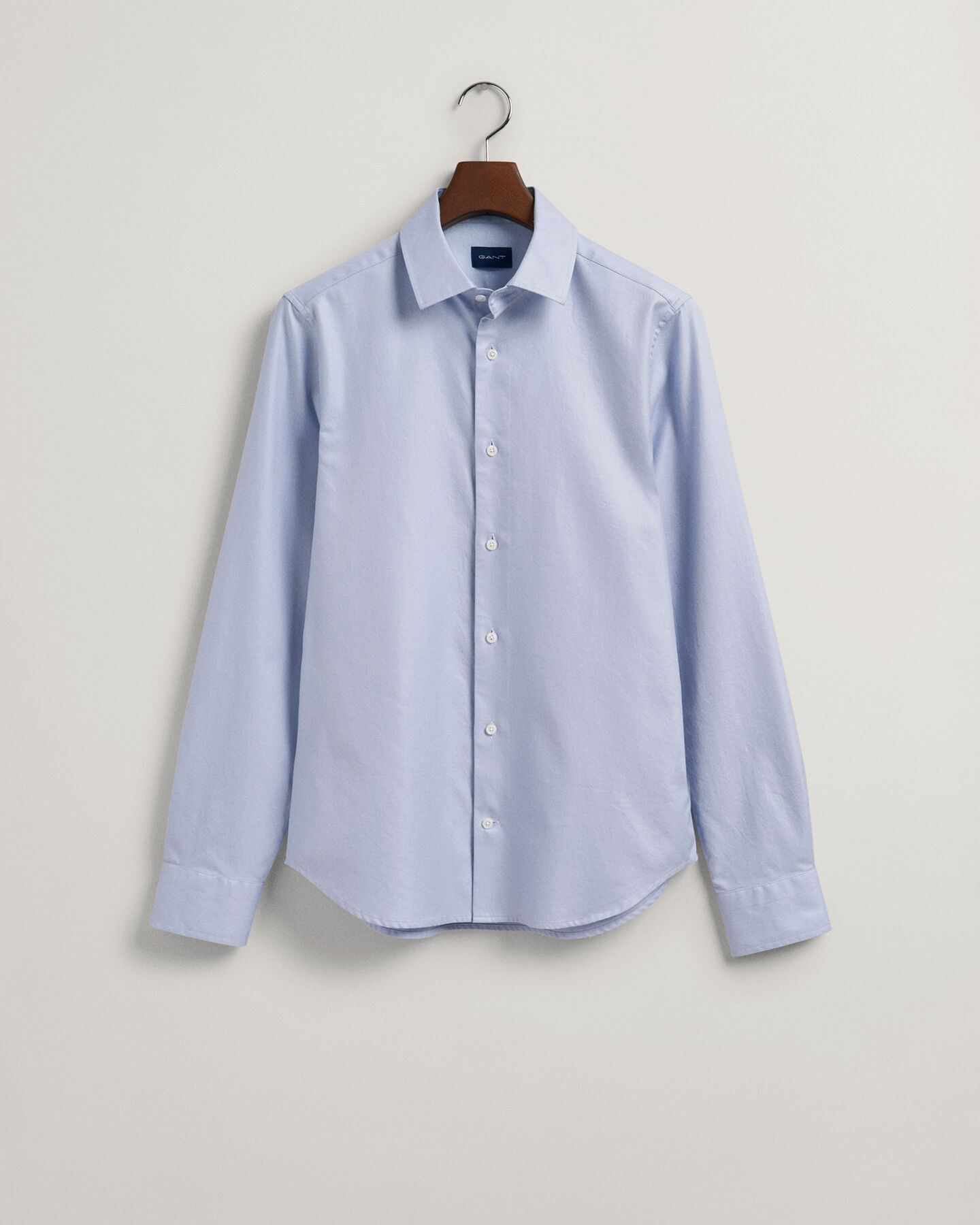 Slim Fit Einfarbiges Twillhemd