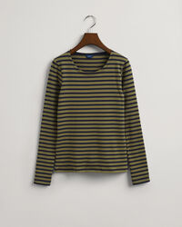 Geripptes Langarm-T-Shirt mit Streifen