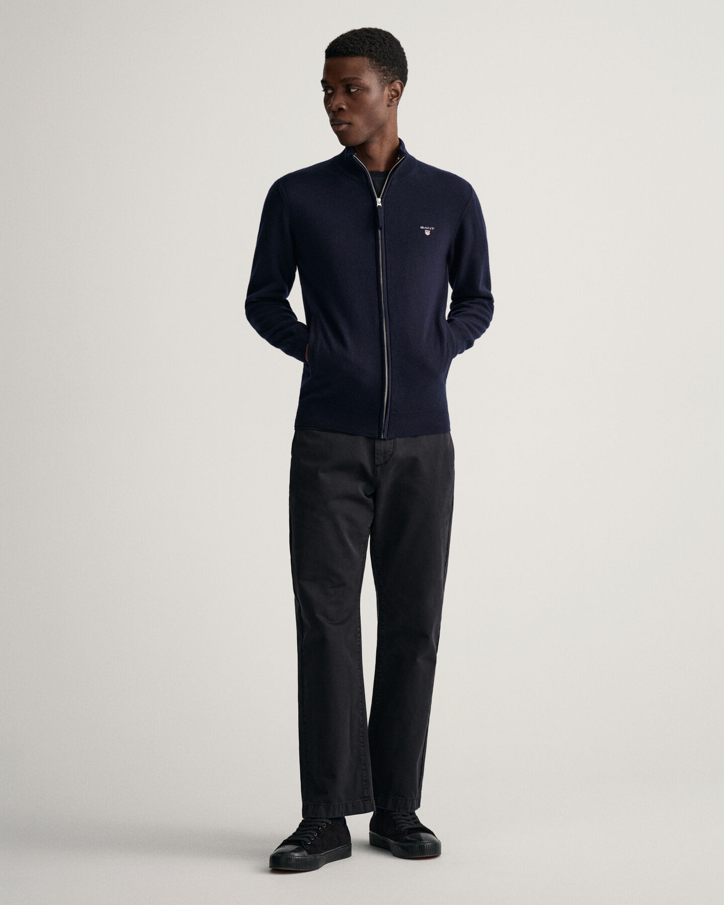 Strickjacke aus Super Fine Lambswool mit Reißverschluss