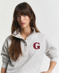 G-Badge Sweatshirt mit halblanger Knopfleiste