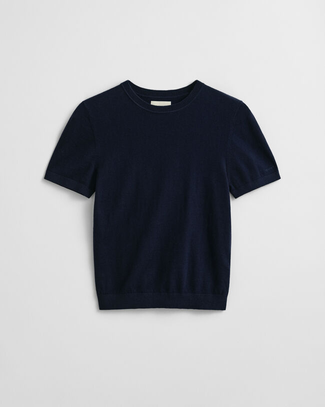 Leichter Kurzarm-Rundhalspullover