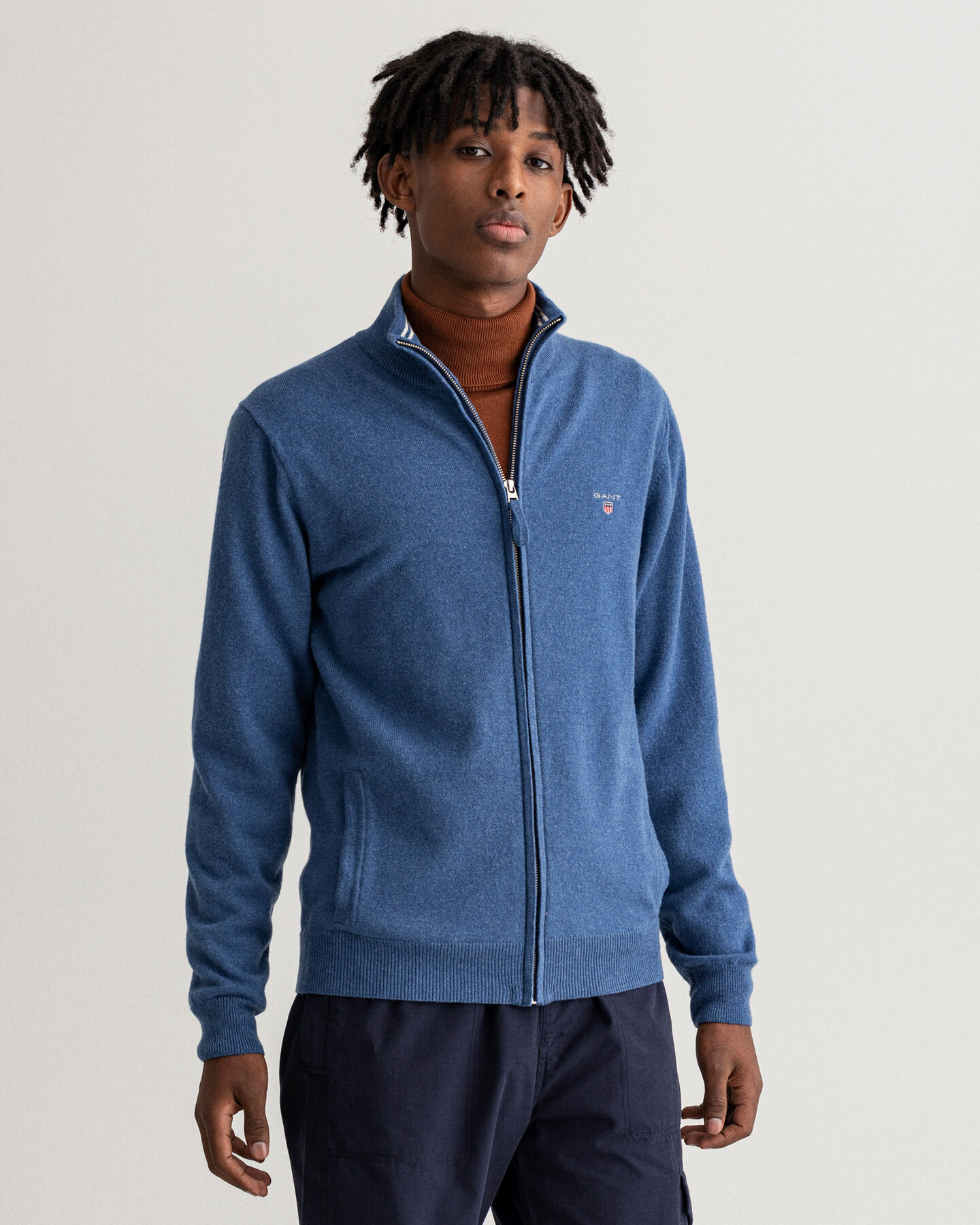 Strickjacke aus Super Fine Lambswool mit Rei&szlig;verschluss