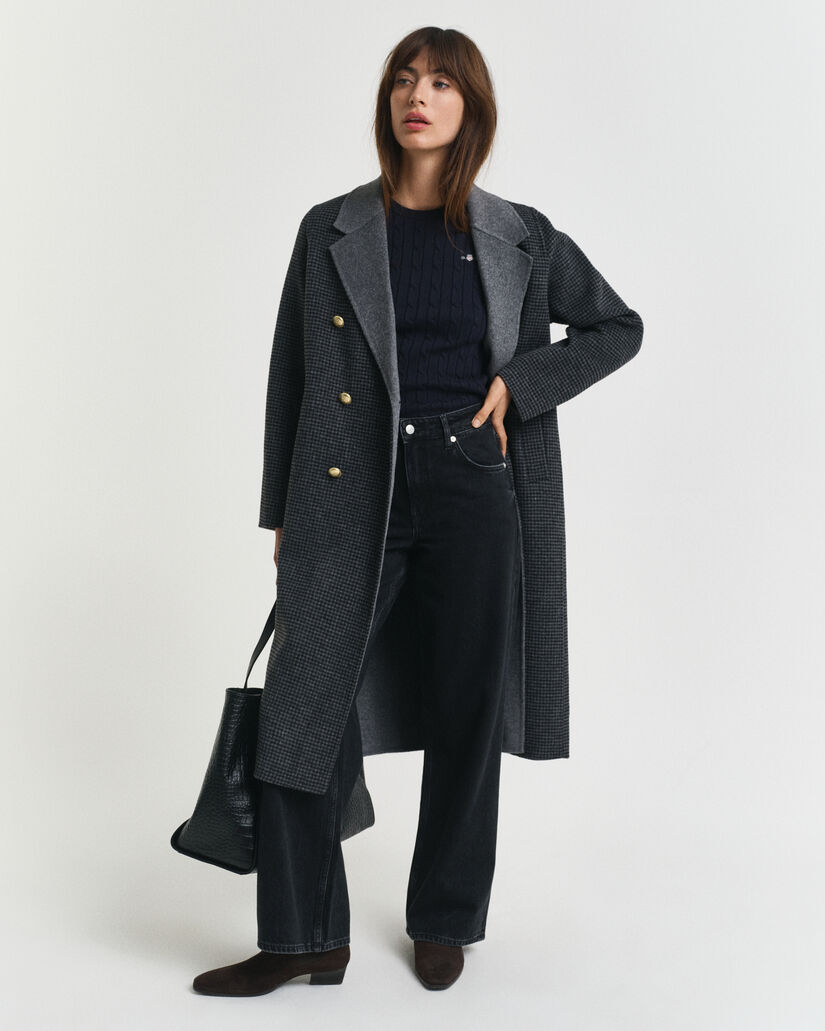 Zopfstrick-Pullover aus Stretch-Baumwolle