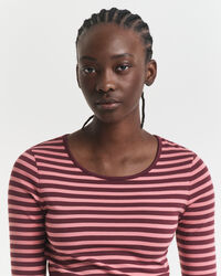 Geripptes Langarm-T-Shirt mit Streifen