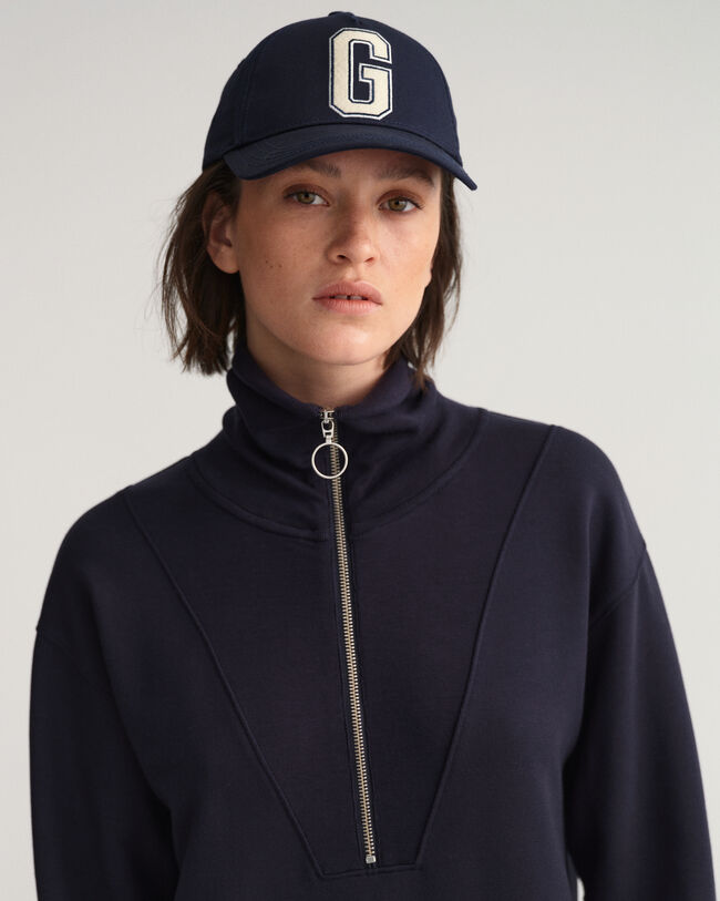 Sweatkleid mit halblangem Rei&szlig;verschluss