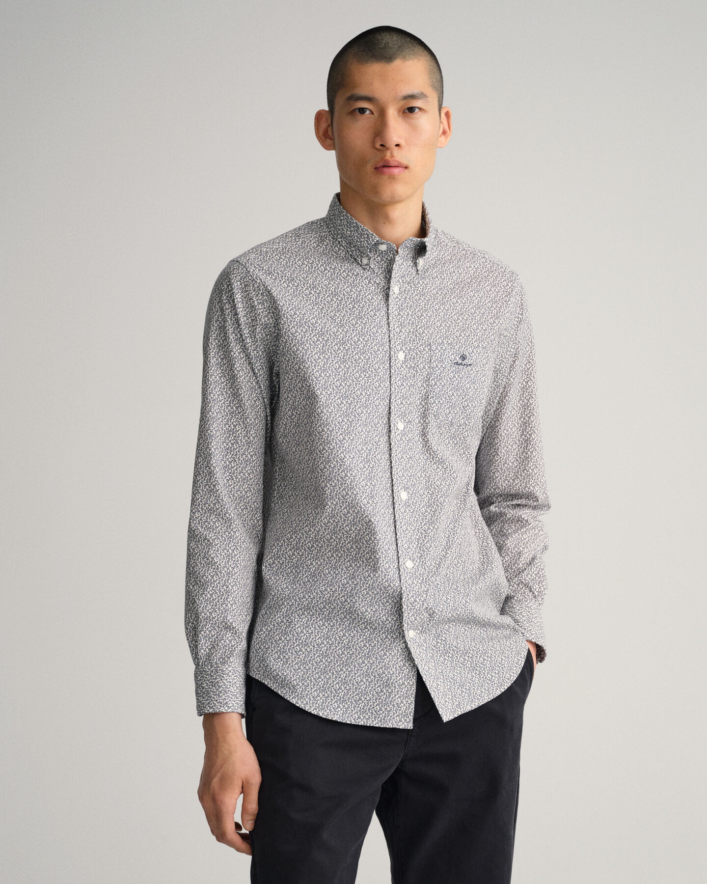 Regular Fit Paisley Oxford-Hemd