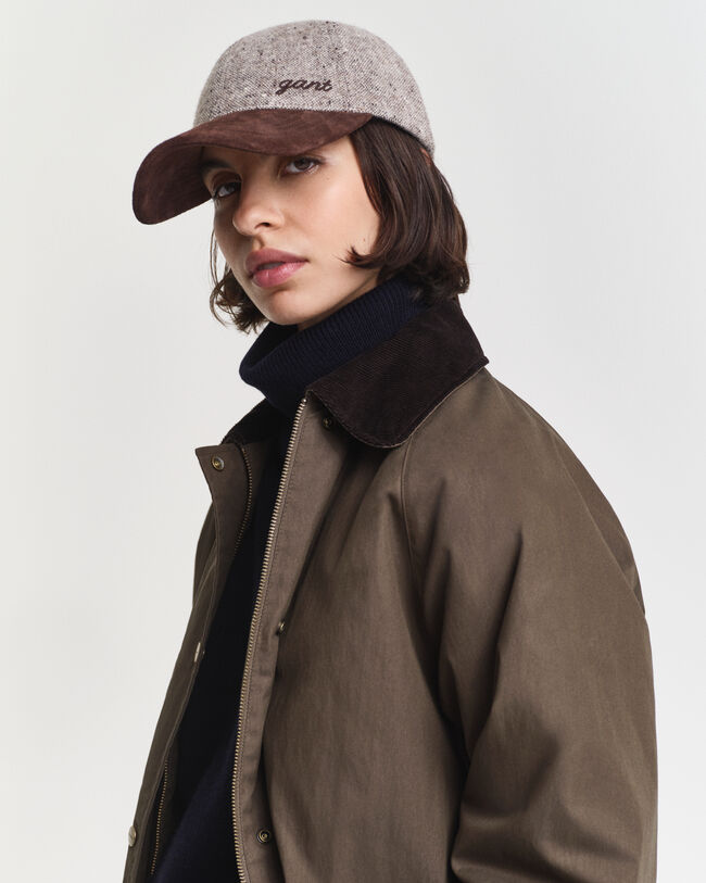 Cap aus strukturierter Wolle