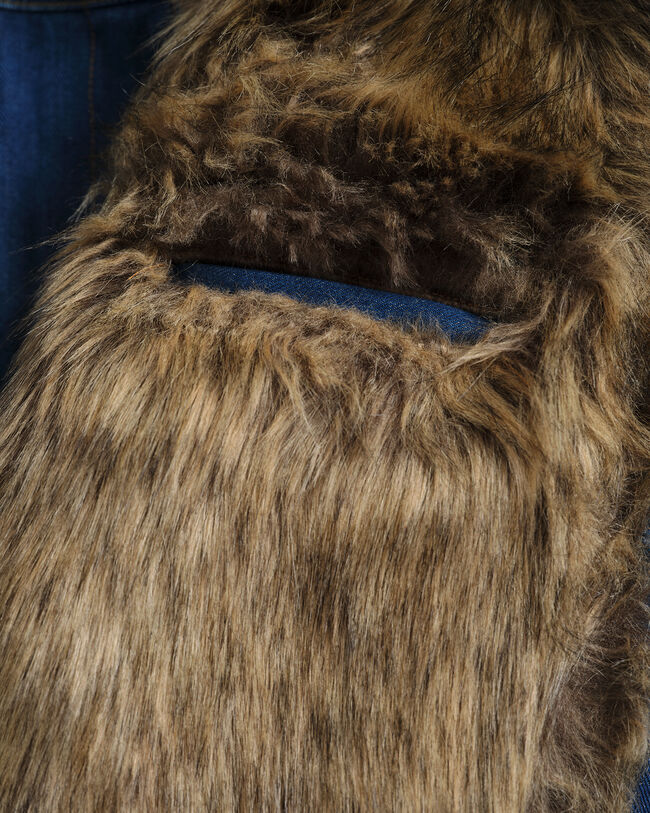 Wrangler x GANT Jeansjacke mit Kunstfell