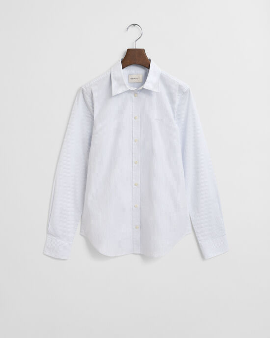 Slim Fit Popeline Bluse mit Streifen