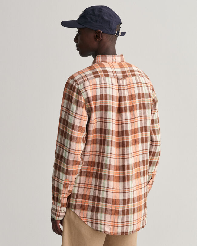 Regular Fit Madras Leinen Hemd