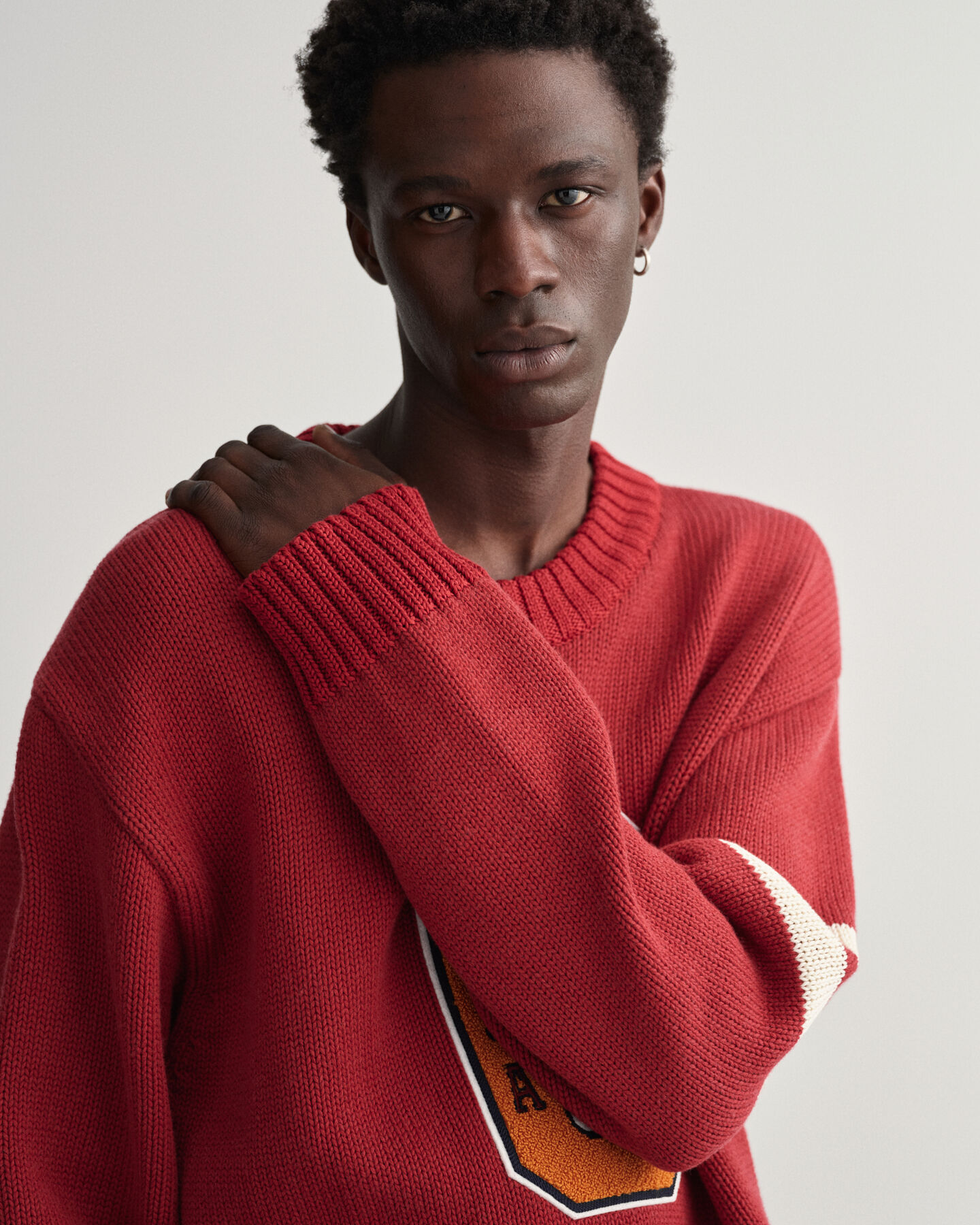 Oversized Letterman Rundhals-Sweatshirt