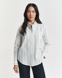 Relaxed Fit Classic Oxford-Bluse mit Streifen
