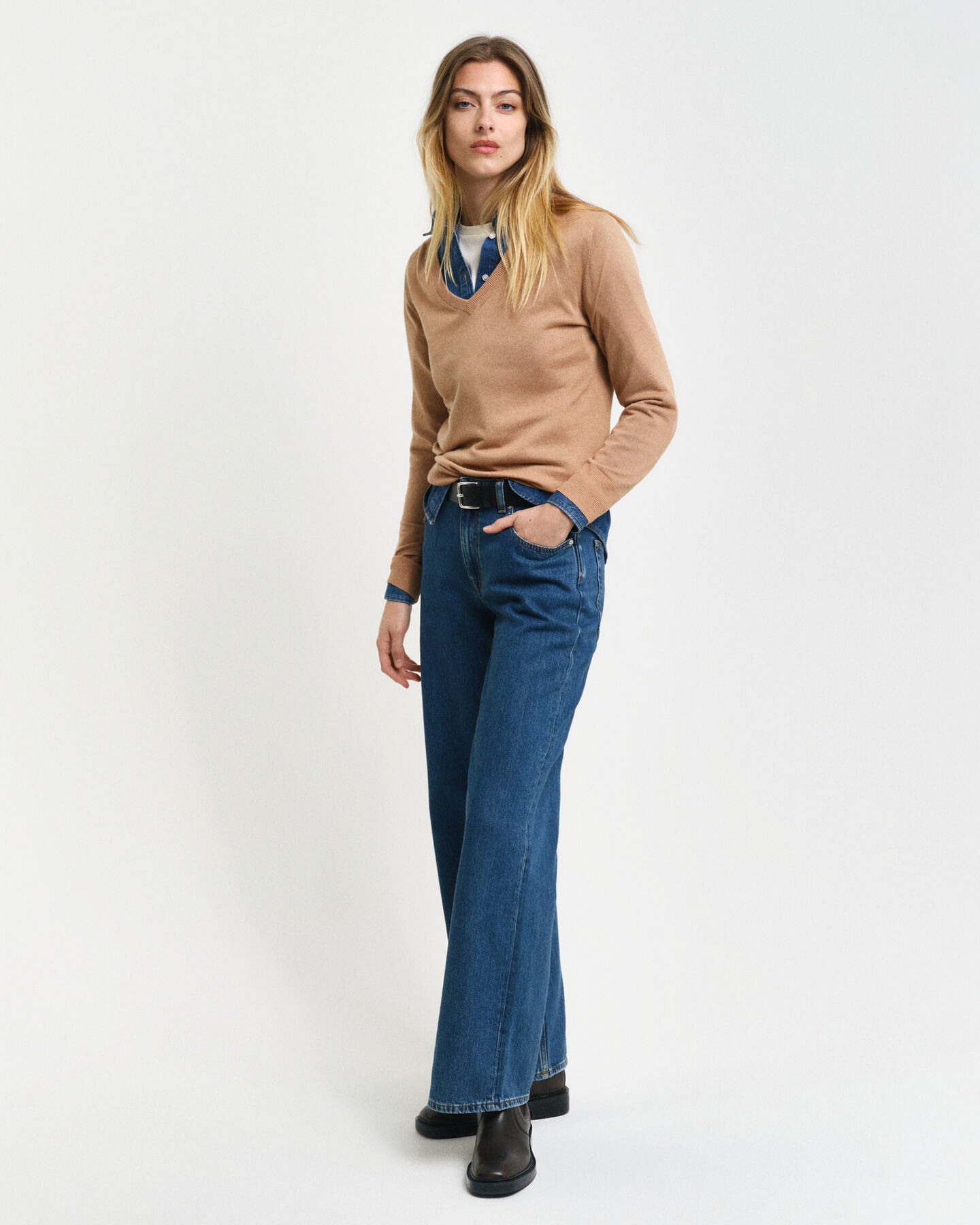 Feinstrick V-Neck Pullover