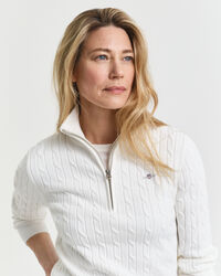 Zopfstrick-Troyer aus Stretch-Baumwolle