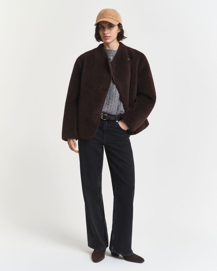 Zopfstrick Rundhalspullover aus Kaschmir