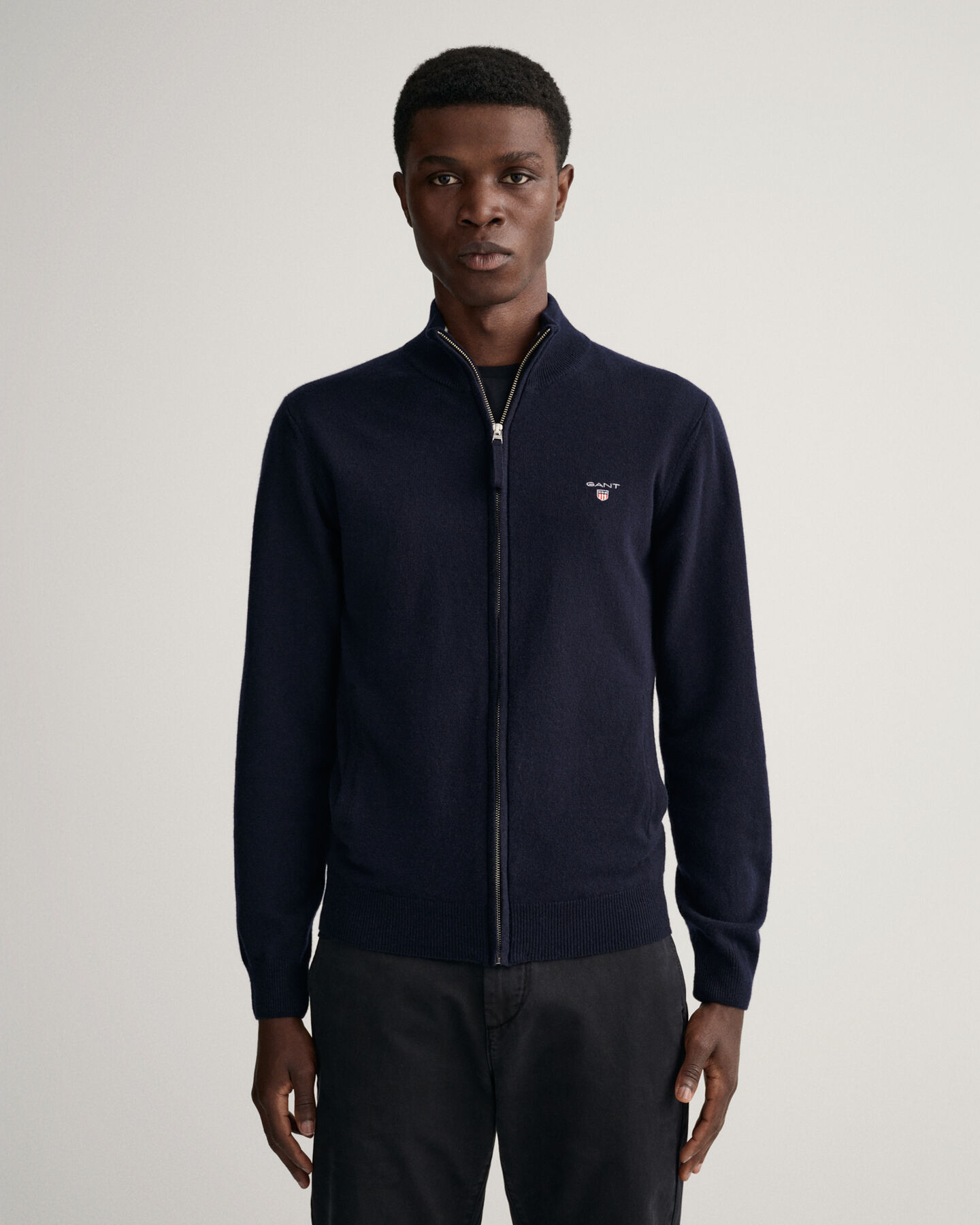 Strickjacke aus Super Fine Lambswool mit Reißverschluss